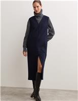 Wool Blend Jersey V-Neck Shift Dress