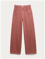 Lyocell Blend High Waisted Wide Leg Jeans