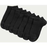 M&S 7 Pack Cotton Rich Trainer Liners (6 Small - 10 Large) Black