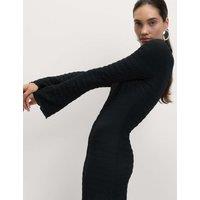 Jersey Textured Midi Skater Dress
