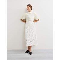 Pure Cotton Collared Textured Laced Shirt