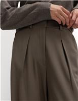 Woven Barrel Leg Trousers with Stretch