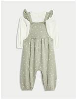 2pc Cotton Rich Patterned Dungaree Outfit (0 Mths - 3 Yrs)