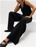Plisse Elasticated Waist Trousers