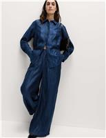 Lyocell Rich Crinkle Wide Leg Trousers