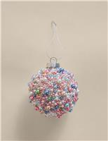 Multicoloured Glass Bead Embellished Bauble