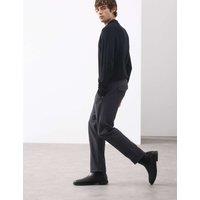 Autograph Tapered Fit Textured Dobby Pleat Front Chinos Dark Pewter