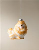 Glass Hanging Pomeranian Dog Decoration