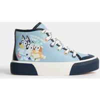 M&S KIds' Bluey High Top Trainers (4 Small - 13 Small) Blue Mix