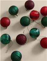 24pk Multicoloured Shatterproof Baubles
