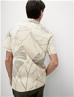 Linen Rich Leaf Print Shirt