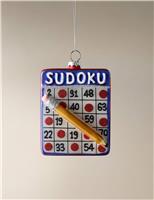 Glass Hanging Sudoku Decoration