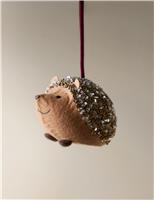 Felt Hanging Beaded Hedgehog Decoration