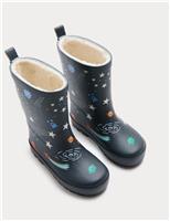 Kids Space Patterned Wellies (4 Small - 2 Large)