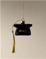 Glass Hanging Graduation Hat Decoration
