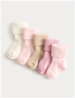 5pk Cotton Rich Ribbed Baby Socks (0-2 Yrs)