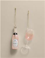 2pk Hanging Rose Wine Decorations