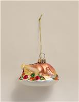 Roast Turkey Glass Hanging Decoration
