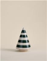 Ceramic Striped Christmas Tree Room Decoration