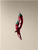 Chilli Peppers Glass Hanging Decoration