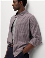 Pure Cotton Striped Flannel Shirt