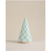 Ceramic Chequered Christmas Tree Room Decoration