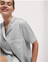 Satin Star Print Revere Shortie Set