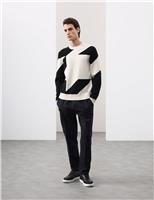 Autograph Cotton Rich Pintuck Straight Leg Joggers Cappuccino