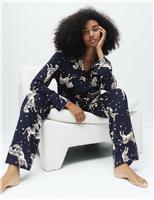 Cotton Modal Zebra Print Revere Pyjama Set