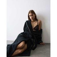 Autograph Pure Cotton Towelling Dressing Gown Black