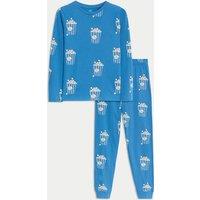 Pure Cotton Popcorn Print Pyjamas (3-16 Yrs)