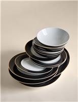 12 Piece Maxim Gilded Rim Dinner Set