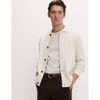 M&S Cotton Blend Knitted Jacket Ecru