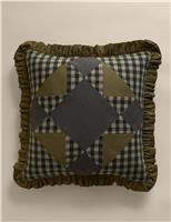 Pure Cotton Patchwork Quilted Frill Cushion