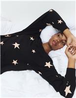 Star Print Crew Neck Long Sleeve Pyjama Top