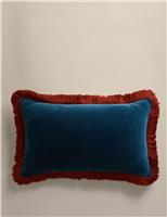 Pure Cotton Velvet Fringe Bolster Cushion