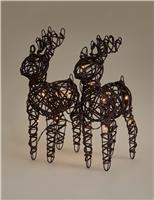 Set of 2 Light Up Reindeer Decorations
