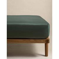 M&S Egyptian Cotton Sateen 400 Thread Count Deep Fitted Sheet Medium Green