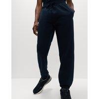 M&S Elasticated Waist Cotton Rich Joggers Navy