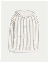 Cotton Rich Striped Graphic Hoodie (6-16 Yrs)