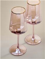Set of 2 Pearlescent Lustre Wine Glasses