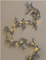 Pre-Lit Glitter Leaf Garland