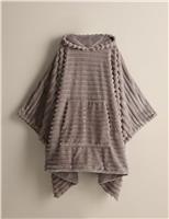 Ribbed Fleece Hooded Blanket