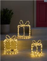 Set of 3 Light Up Christmas Gift Boxes
