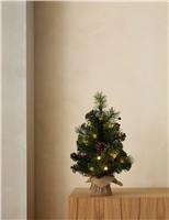 1.5ft Pre-Lit Pine & Berries Christmas Tree