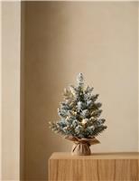 1.5ft Pre-Lit Glam Snowy Christmas Tree