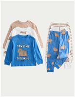 3pk Pure Cotton Dog Graphic Pyjamas (1-8 Yrs)