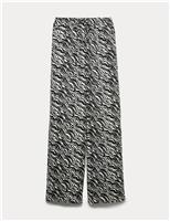 M&S Pure Linen Drawstring Wide Leg Trousers Ecru Mix