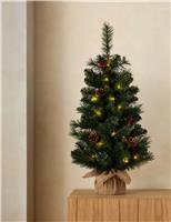 3ft Pre-Lit Berries & Pine Christmas Tree