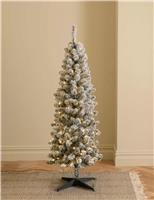 6ft Pre-Lit Slim Snowy Christmas Tree